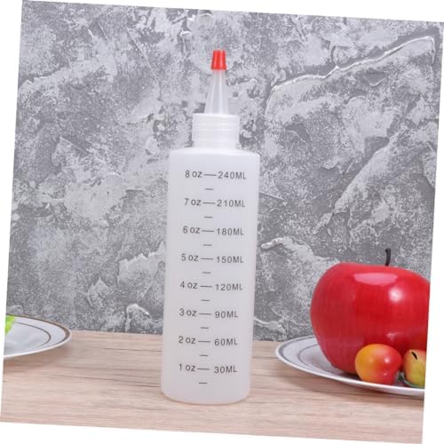 4 Pack Plastic Condiment Squeeze Bottles with Red Lids 1