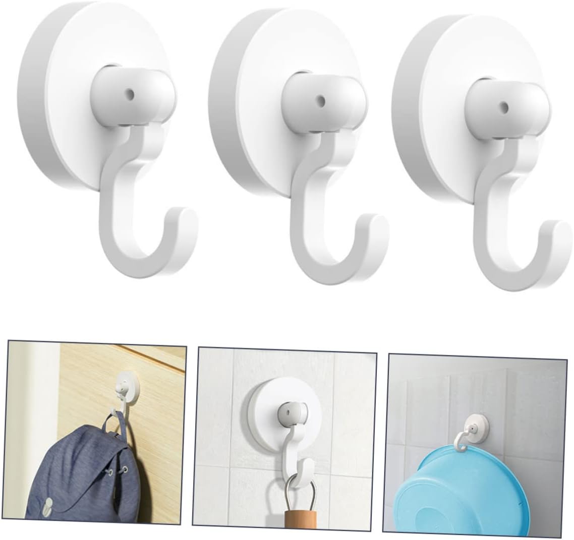 PRETYZOOM 3PCS Strong Adhesive Wall Hooks for Bathroom and Kitchen