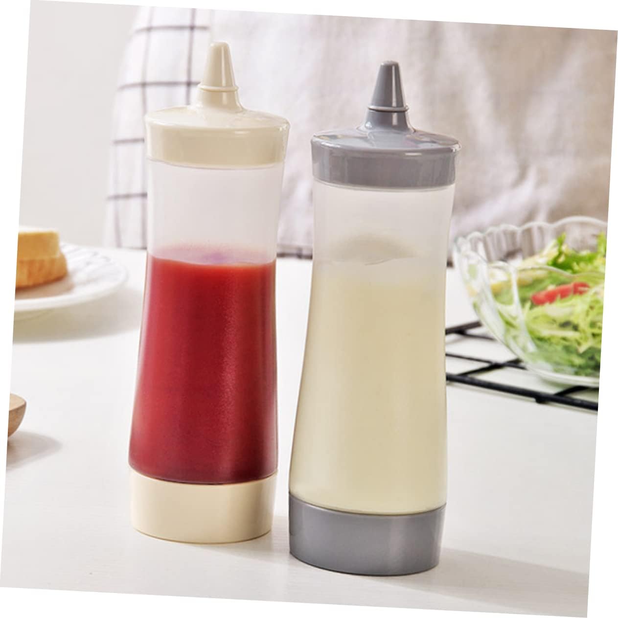 COLLBATH 350ML Reusable Salad Dressing Squeeze Bottle