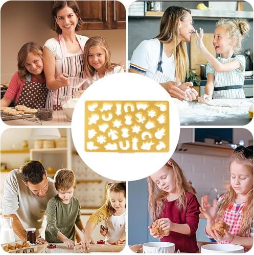 Integrated Cookie Cutter - 22 Festive Shapes No Chilling Needed Yellow