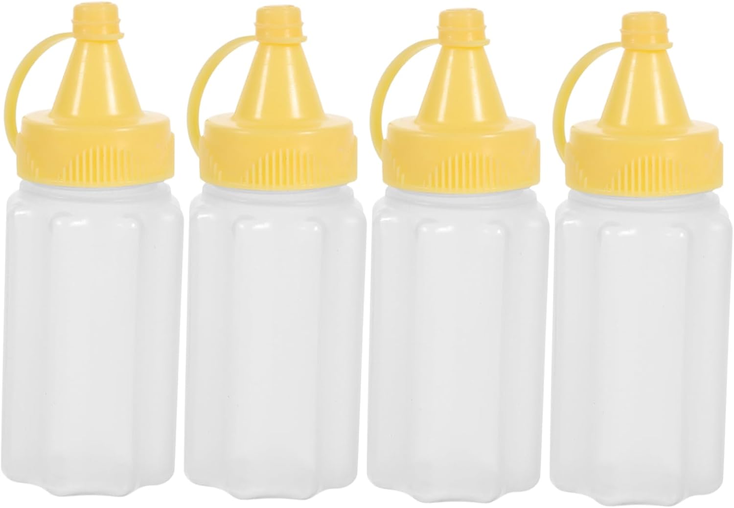 JEWEDECO 12 Pcs Mini Condiment Bottles Yellow PP Salad Dressing Dispenser