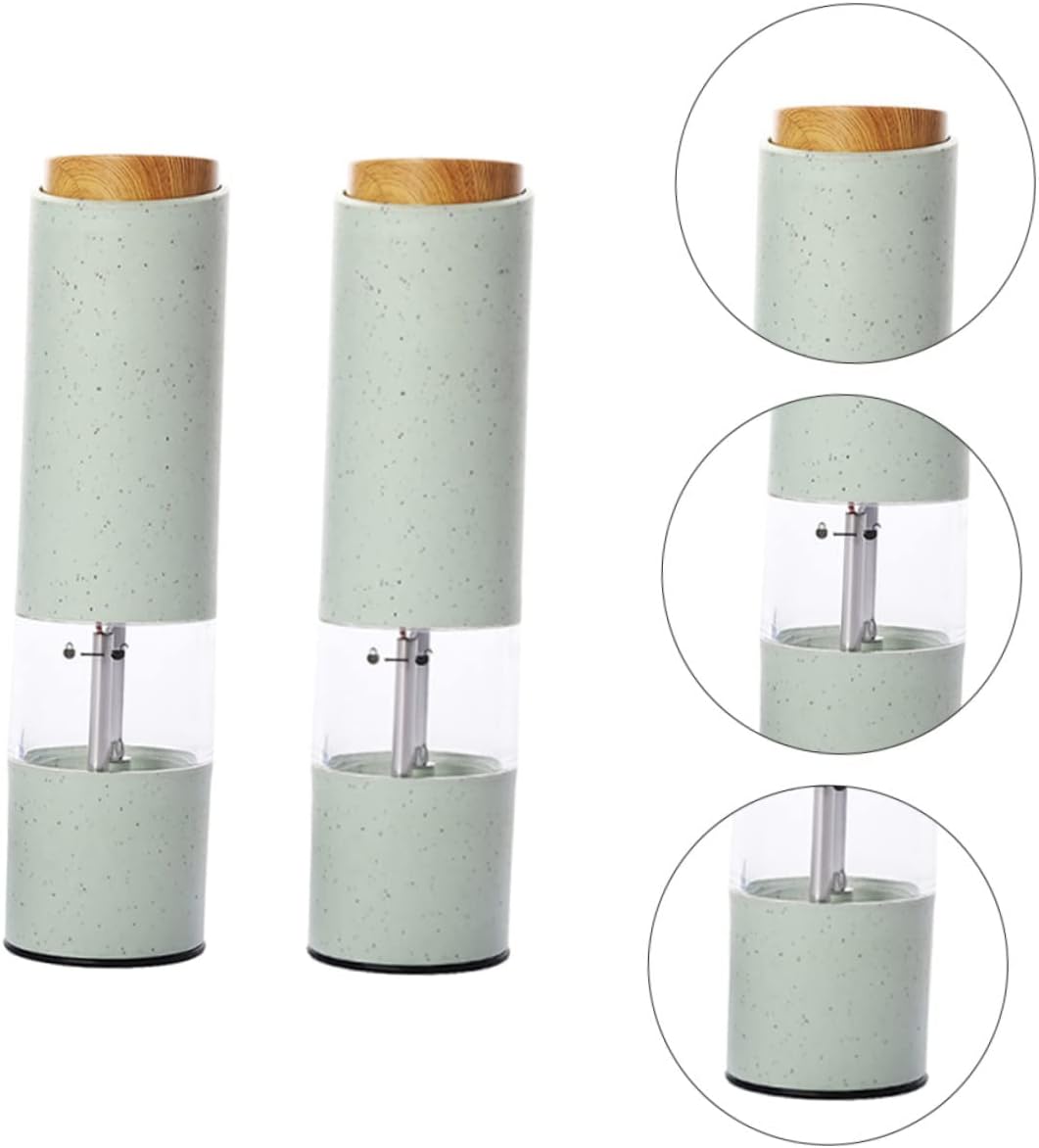 Battery-Powered Pepper Grinder Set 2PCS Non-Slip Base