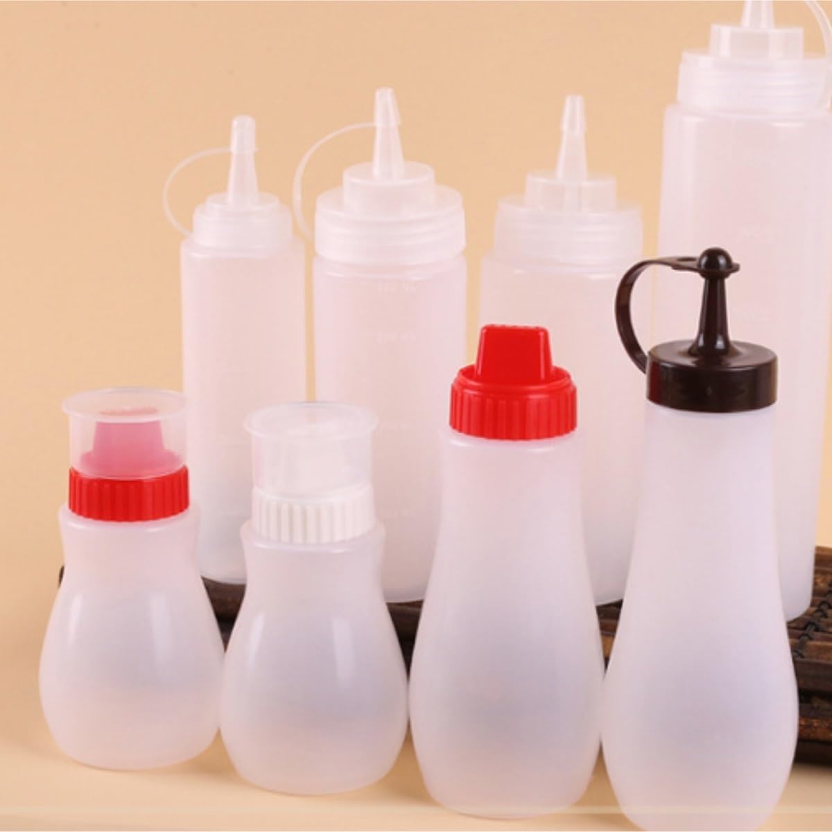 KLEYE 5-Pack Squeeze Bottles for Sauces and Condiments