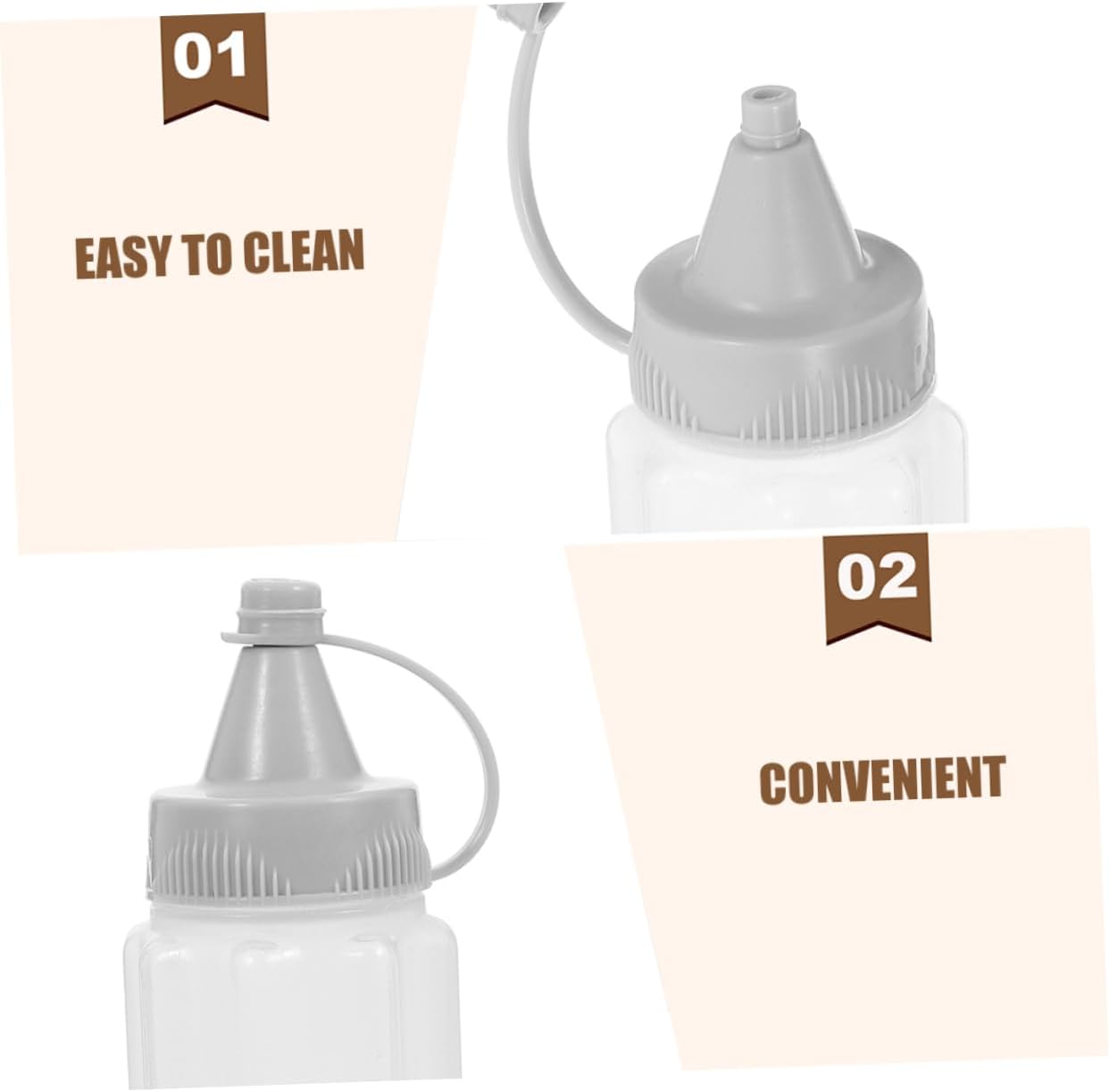 VINTORKY 8PCS Reusable Condiment Squeeze Bottles