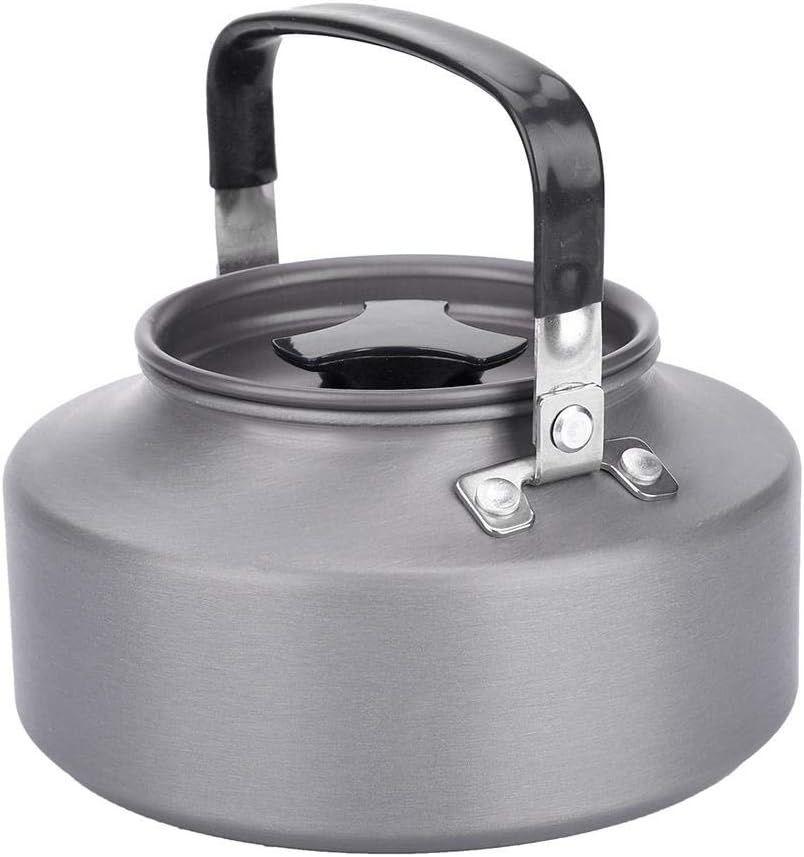 Fdit 11L Aluminum Teapot for Camping Hiking Kitchen Black Handle