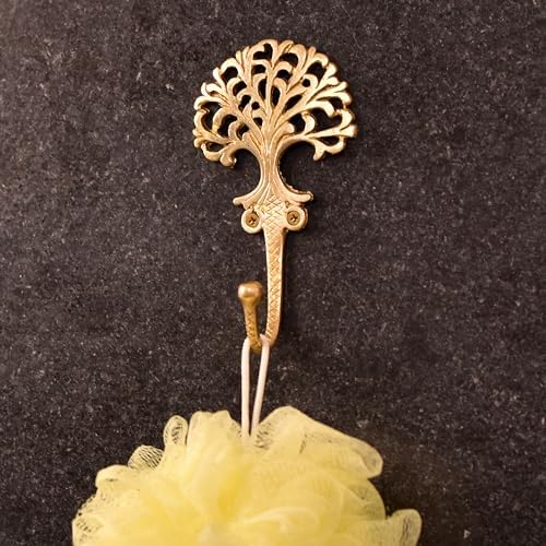 IndianShelf Gold Wall Hooks Boho Decorative Brass Hooks