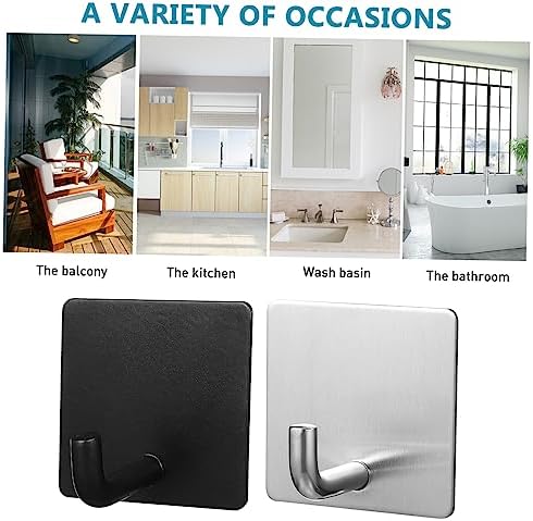 Ipetboom Modern Wall Hooks 4pcs Adhesive Chrome