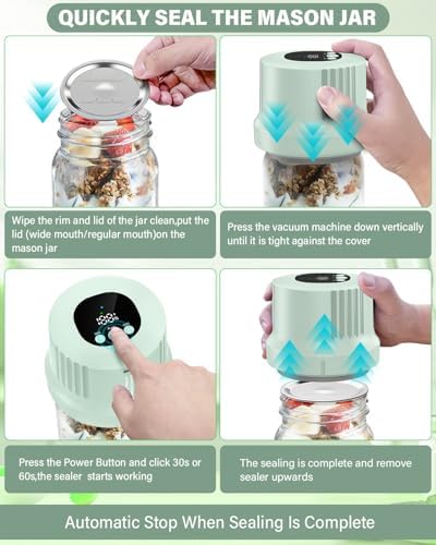 RROFKA 3-in-1 Mason Jar Vacuum Sealer Kit