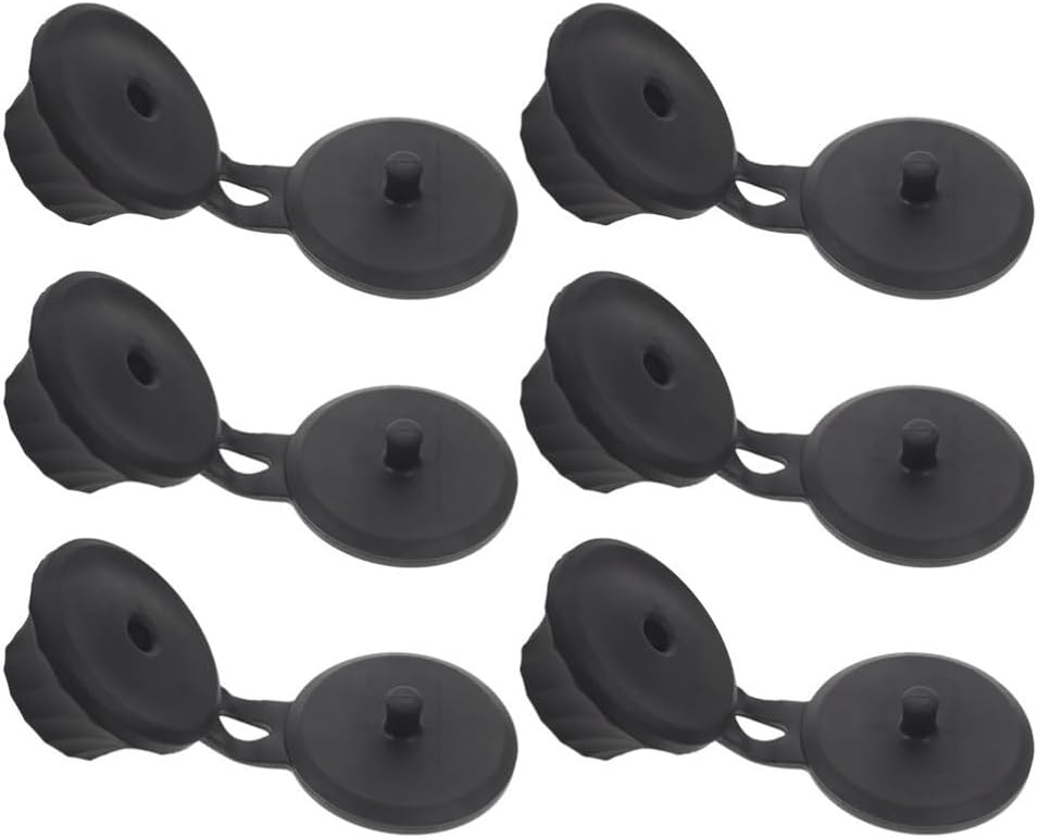 Beaupretty 6pcs Black Plastic Flip Caps for Squeeze Bottles 1