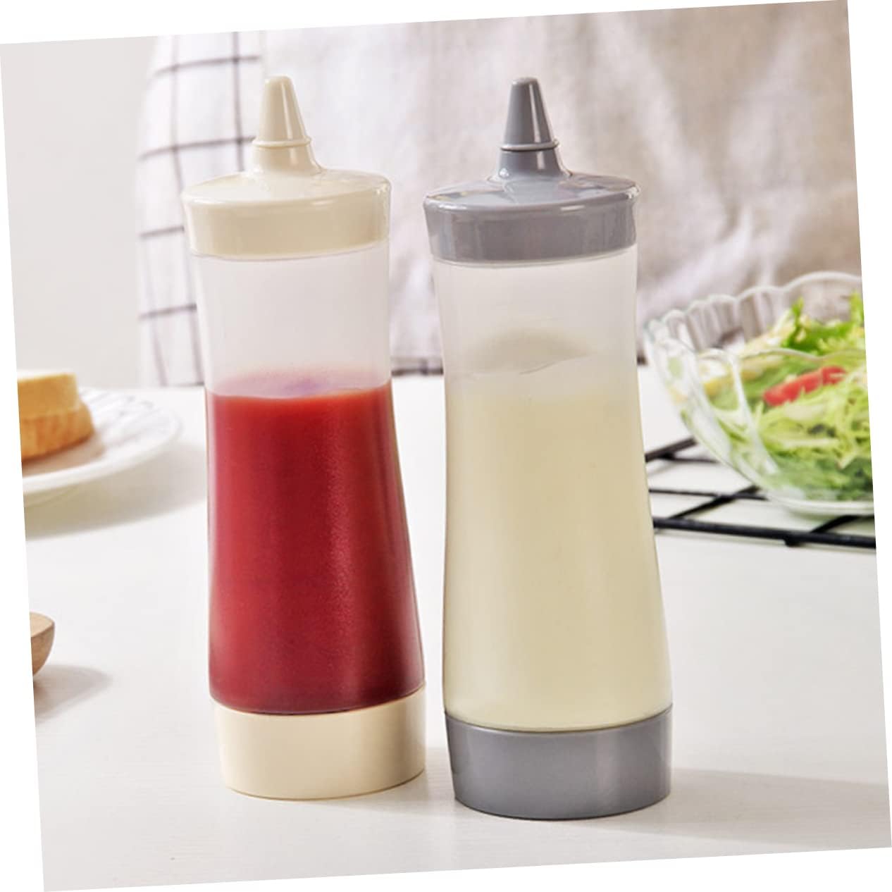 HOLIDYOYO 2 Pcs Reusable Squeeze Sauce Bottles