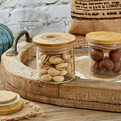Gueevin 18-Piece Bamboo Yogurt Jar Lids with Silicone Seals