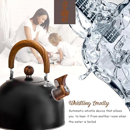 Drieamboat 3 Quart Whistling Tea Kettle with Folding Handle