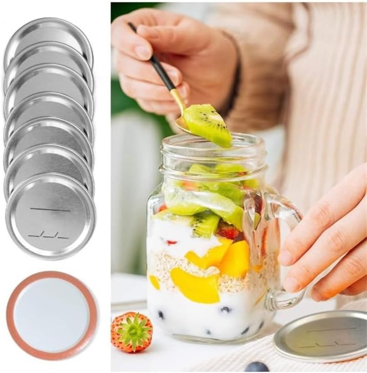 100pcs Wide Mouth Canning Lids for Ball Kerr Jars - Food Grade Airtight