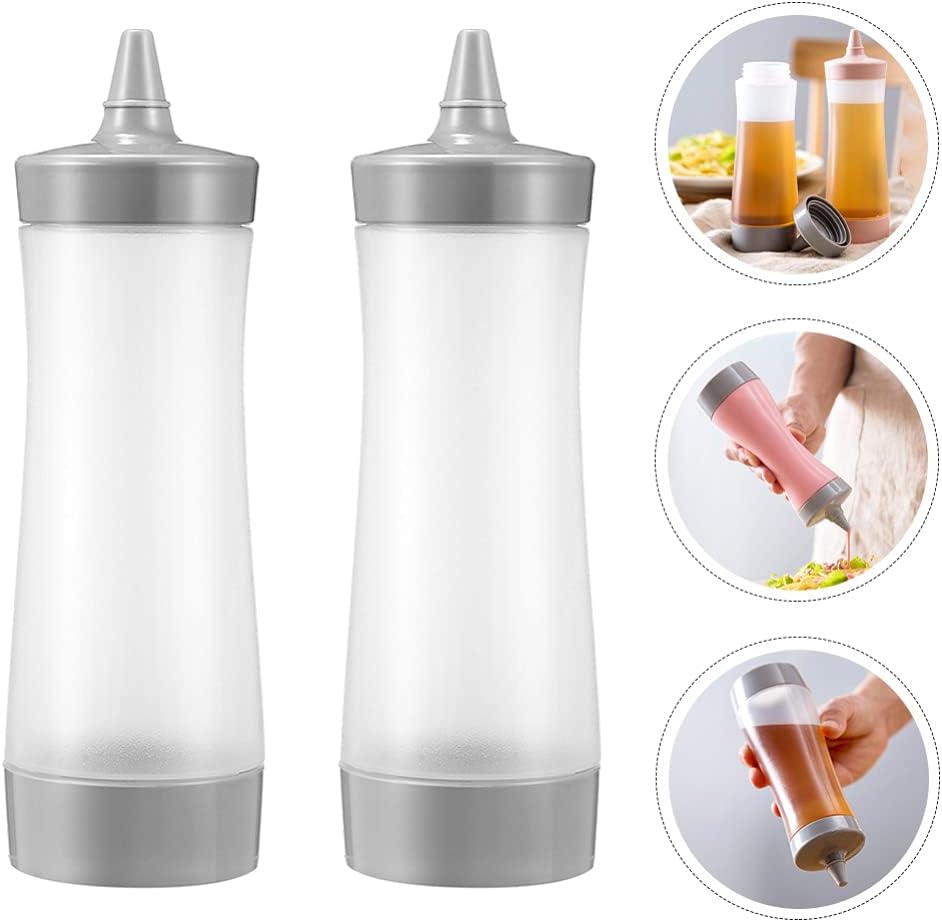 Hemoton 2pcs Clear Condiment Squeeze Bottles