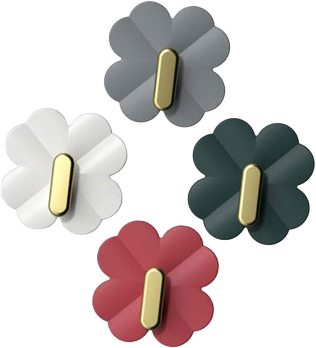 GLEAVI 4Pcs Adhesive Wall Hooks for Coats and Storage