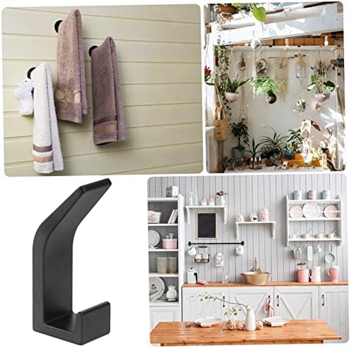 Cabilock 5PCS Black Metal Wall Hooks