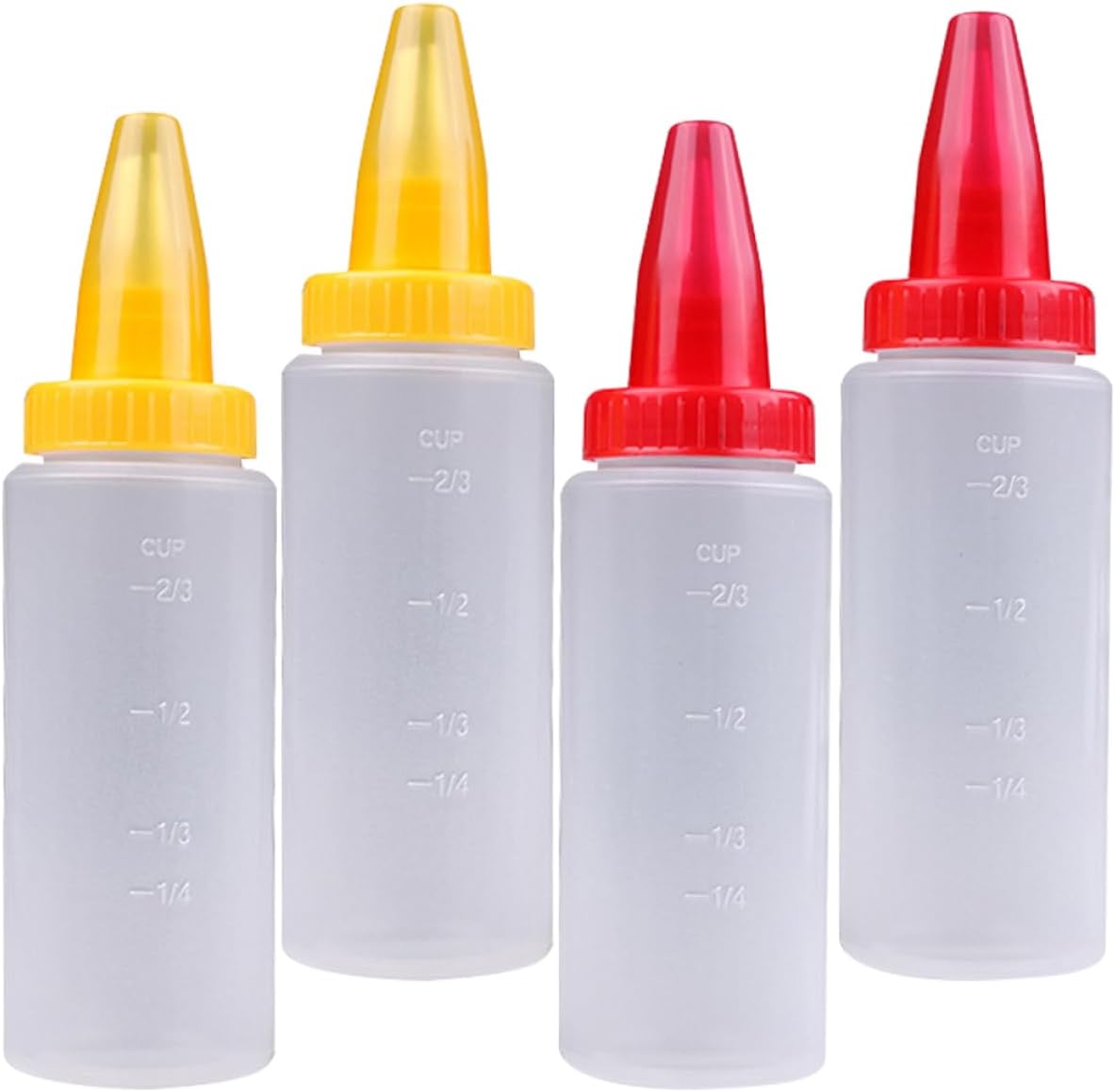 4pcs4 Sets Clear Condiment Squeeze Bottles for Cake Icing Piping