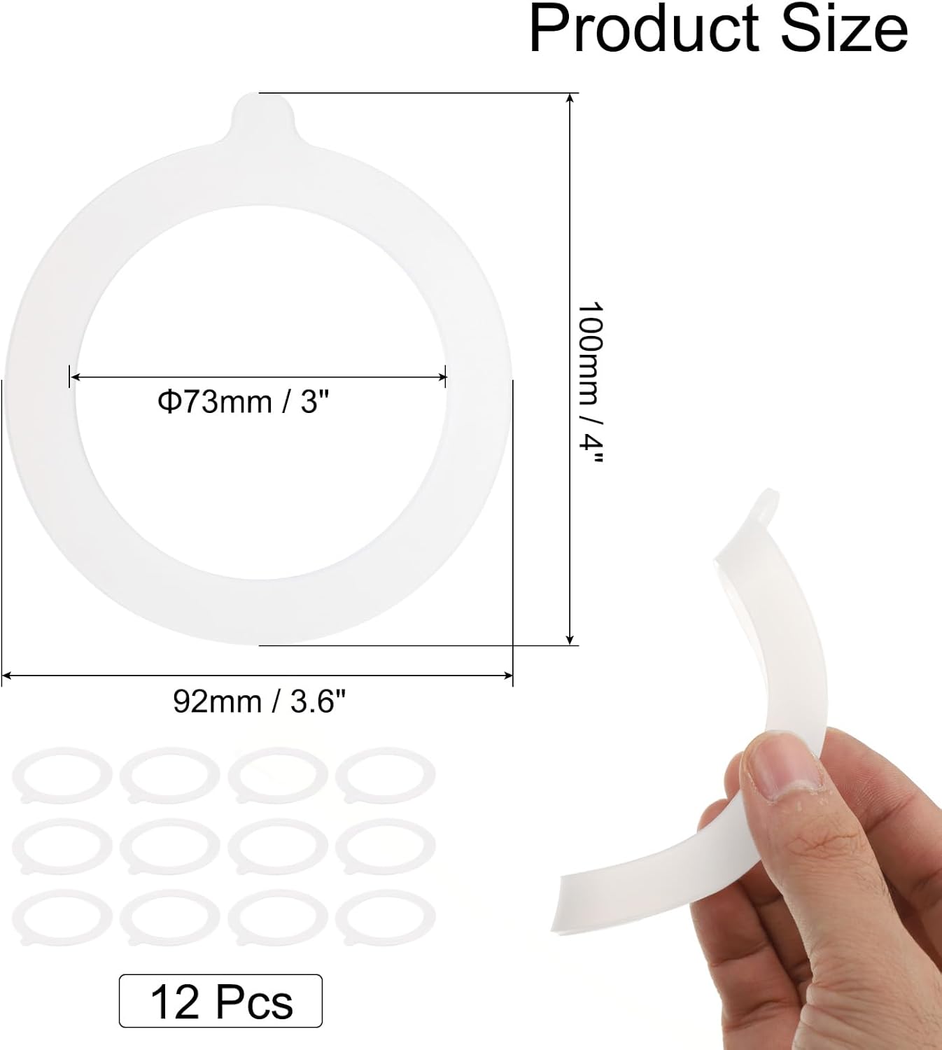 Uxcell 9 Pcs Silicone Gasket for 37 Inch Glass Jars