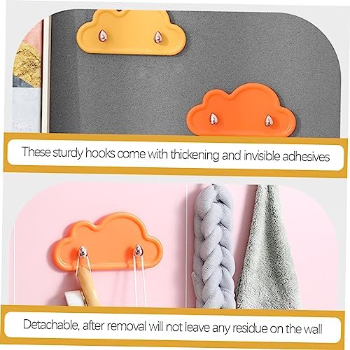 DOITOOL 4Pcs Adhesive Wall Hooks Decorative Key Towel Holders