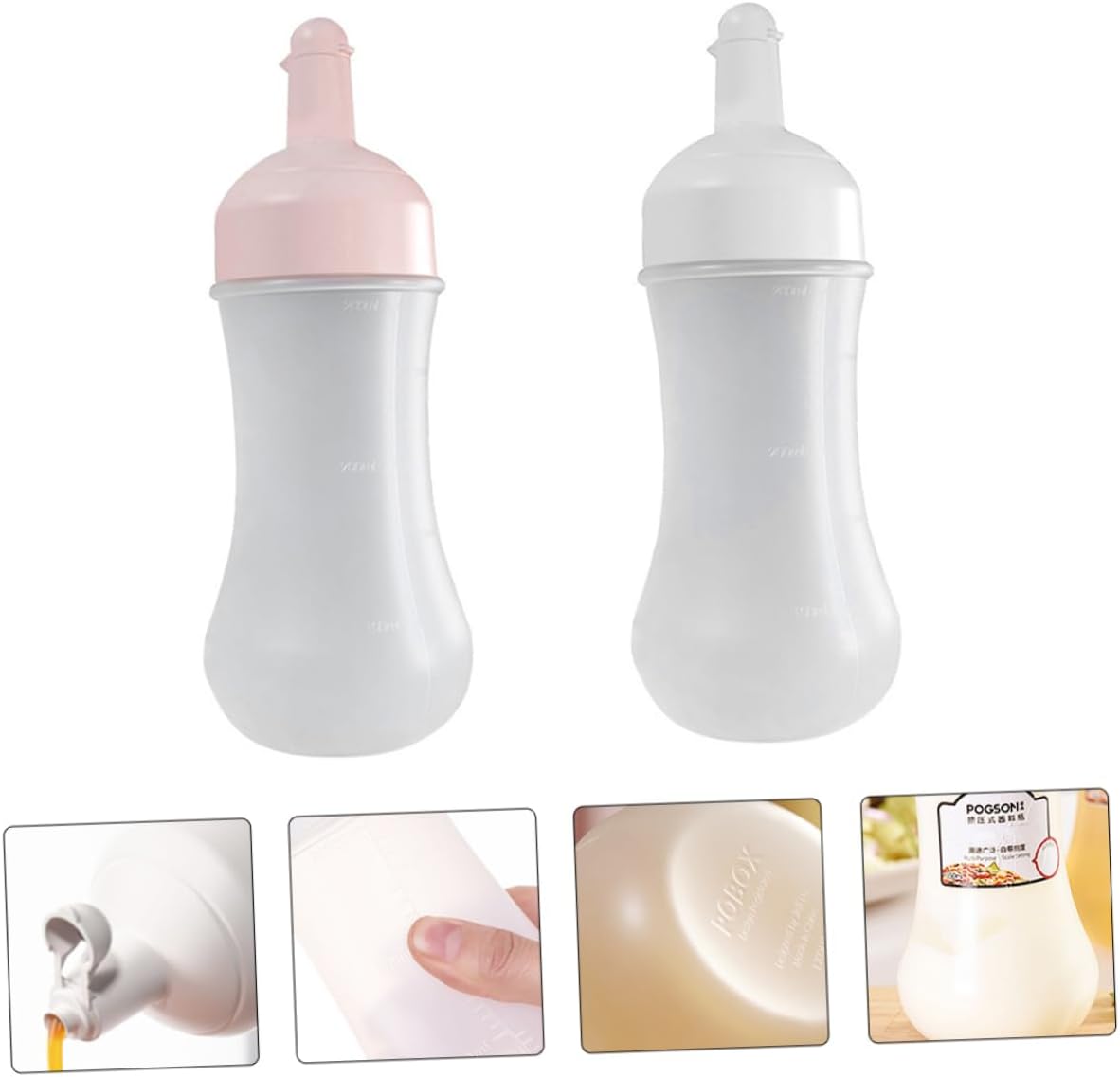 PRETYZOOM 350ml Condiment Squeeze Bottles Set of 2