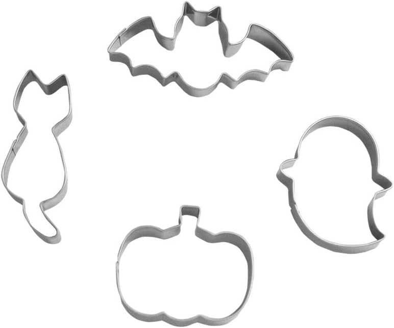 Keewah Small Halloween Cookie Cutter Set 4 Piece Stainless Steel