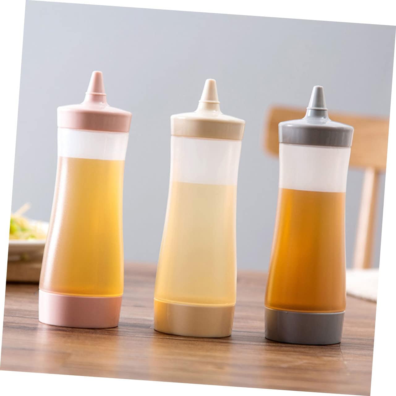Zerodeko 4-Pack Condiment Squeeze Bottles for Kitchen
