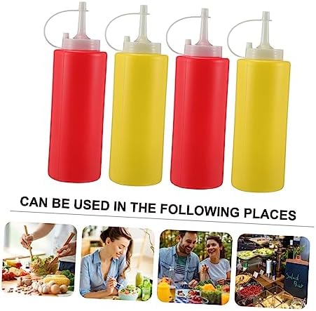 4 Pack Salad Dressing Shaker Bottles for Condiments