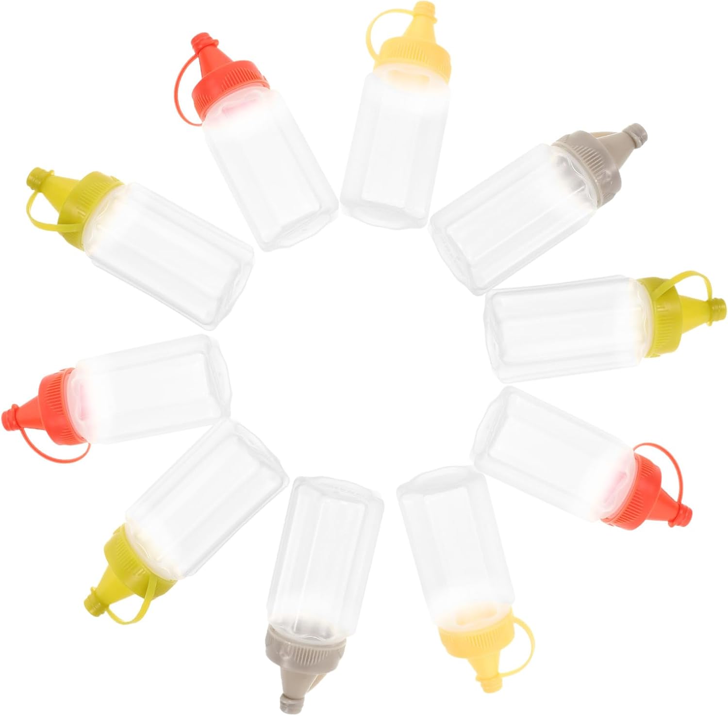Set of 4 Mini Condiment Bottles for BBQ and Salad