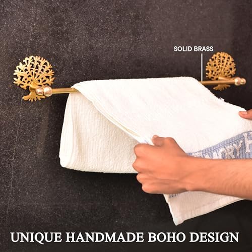 IndianShelf Brass Tree Towel Bar Bathroom Decor