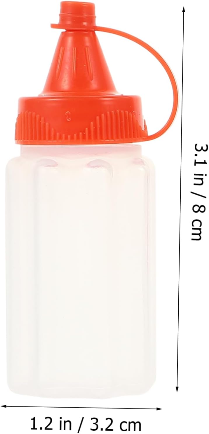 Mikinona 12-Pack Square Sauce Bottles with Lids