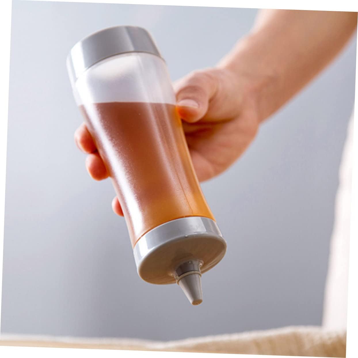350ml Reusable Condiment Squeeze Bottle Leakproof Grey