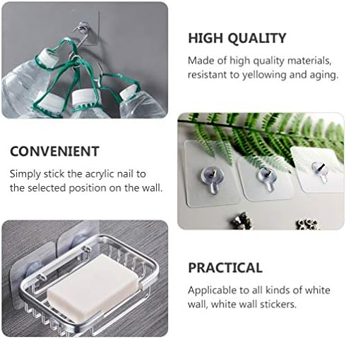 Alipis 10pcs Transparent Adhesive Ceiling Hooks No Nail No Trace