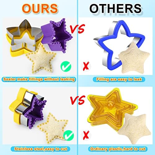 FASTSPOK 12Pcs Sandwich Cutter Sealer Set for Kids