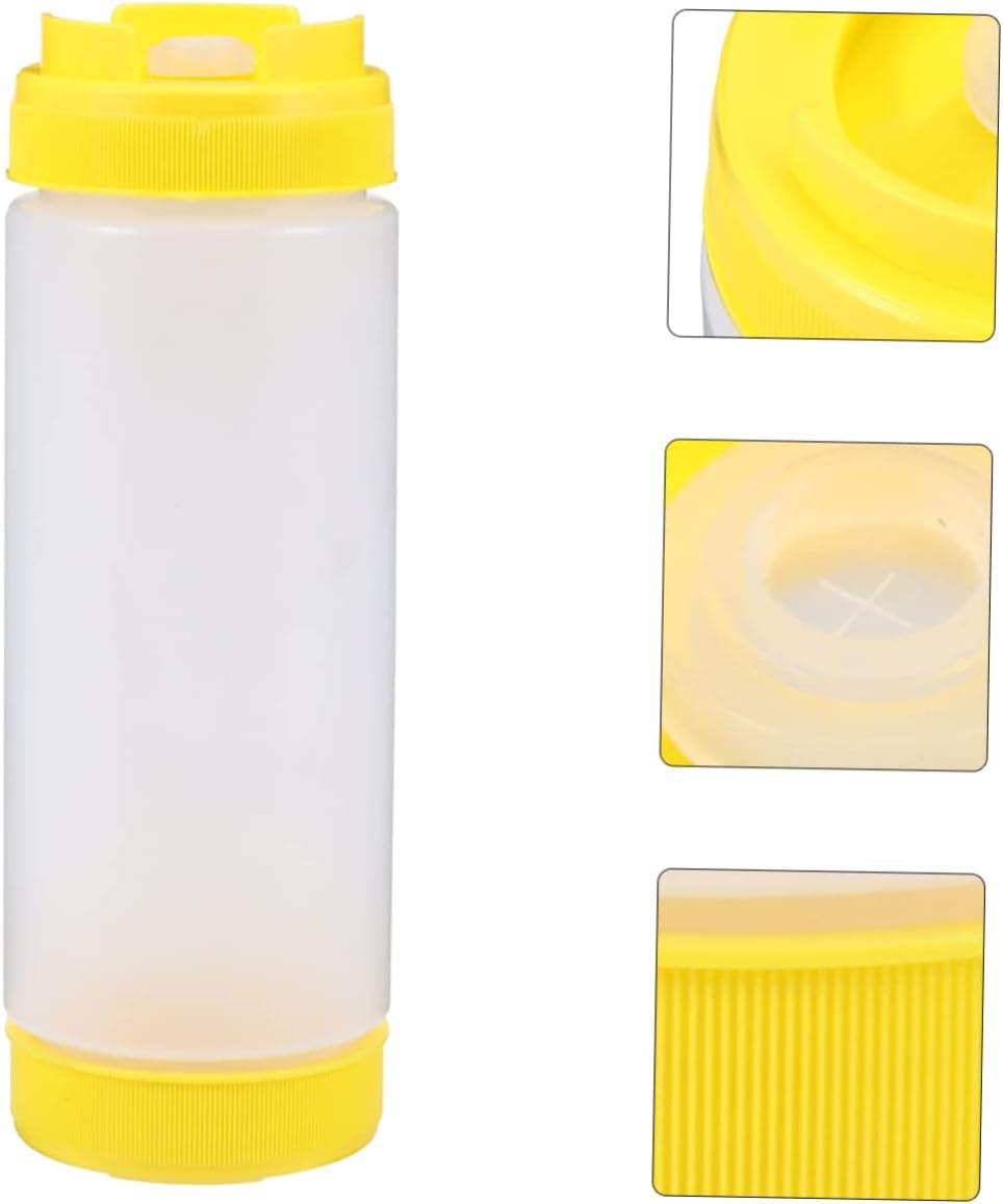 Alipis 20oz Two Headed Squeeze Sauce Bottles Reusable Condiment Dispenser