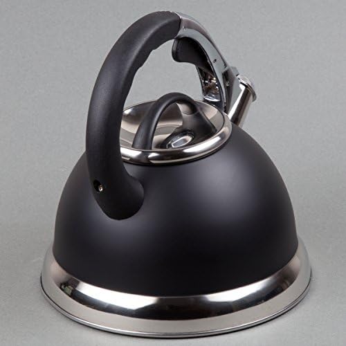 Creative Home Camille 3-Quart Whistling Tea Kettle Opaque Black