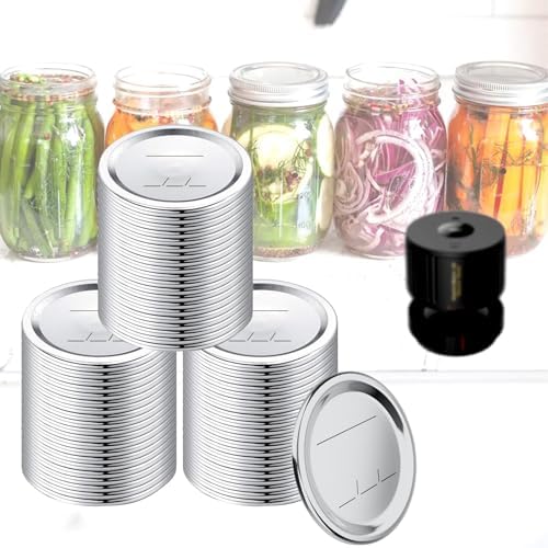 60 PCS Regular Mouth Mason Jar Lids for Vacuum Sealing 1