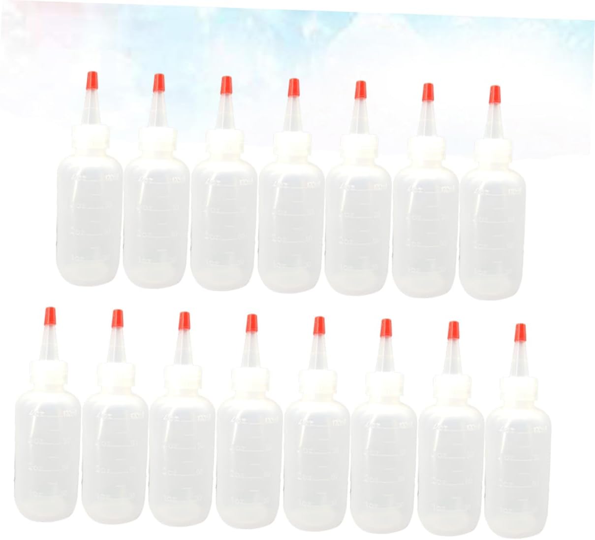 HOLIDYOYO Plastic Condiment Squeeze Bottles with Scale 120ml Set of 15