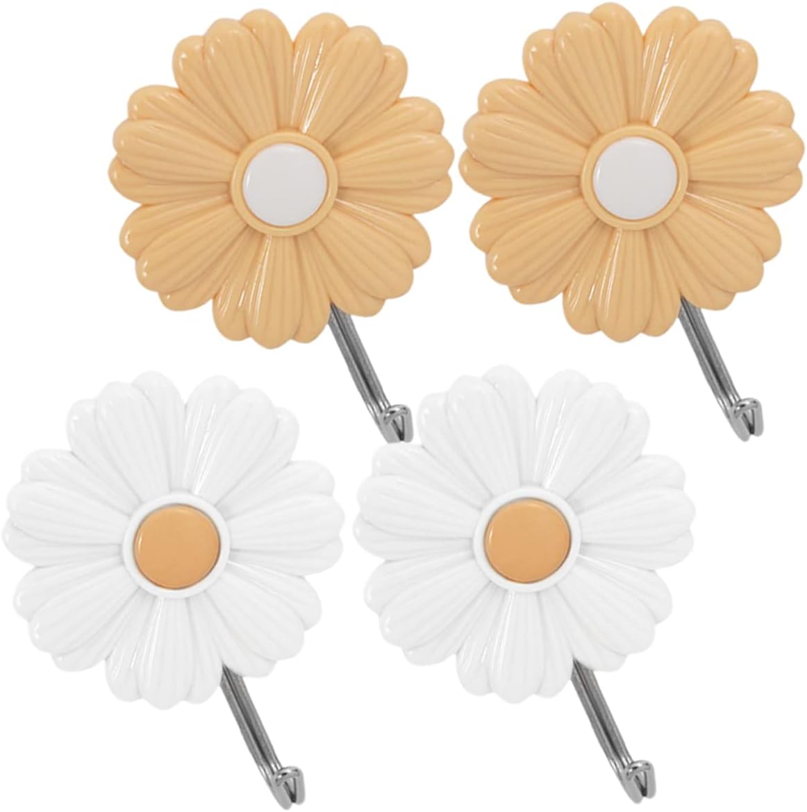 Ciieeo 8 Pcs Daisy Wall Key Holder Hooks
