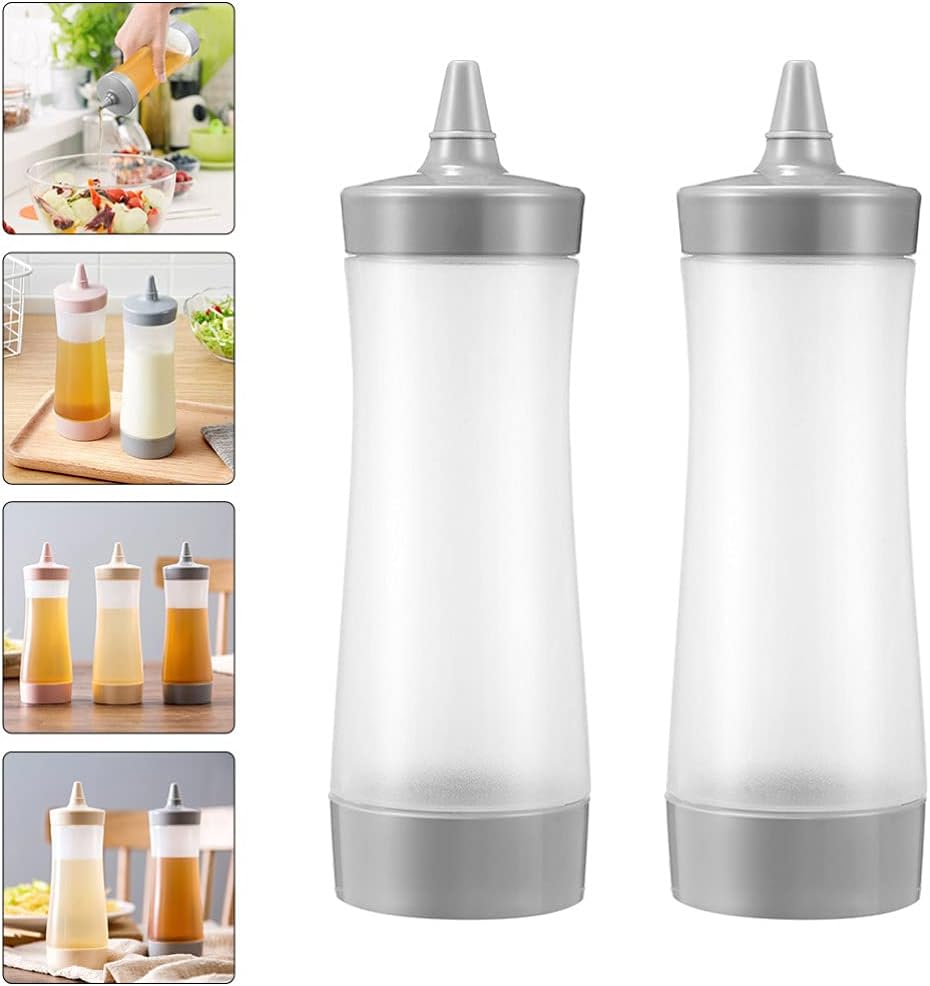 Hemoton 2pcs Clear Condiment Squeeze Bottles