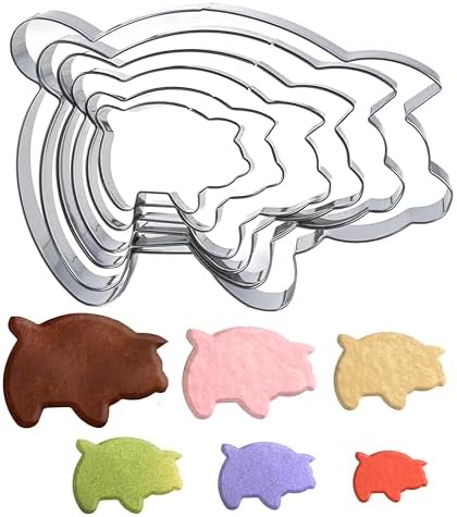 Cieloglim 6PCS Pig Cookie Cutters for Mexican Concha Bread