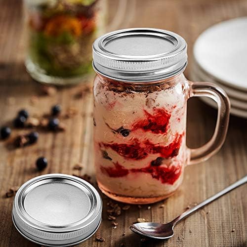 Tecmisse 40-Piece Mason Jar Bands 70mm Silver Leak Proof Replacement Lids
