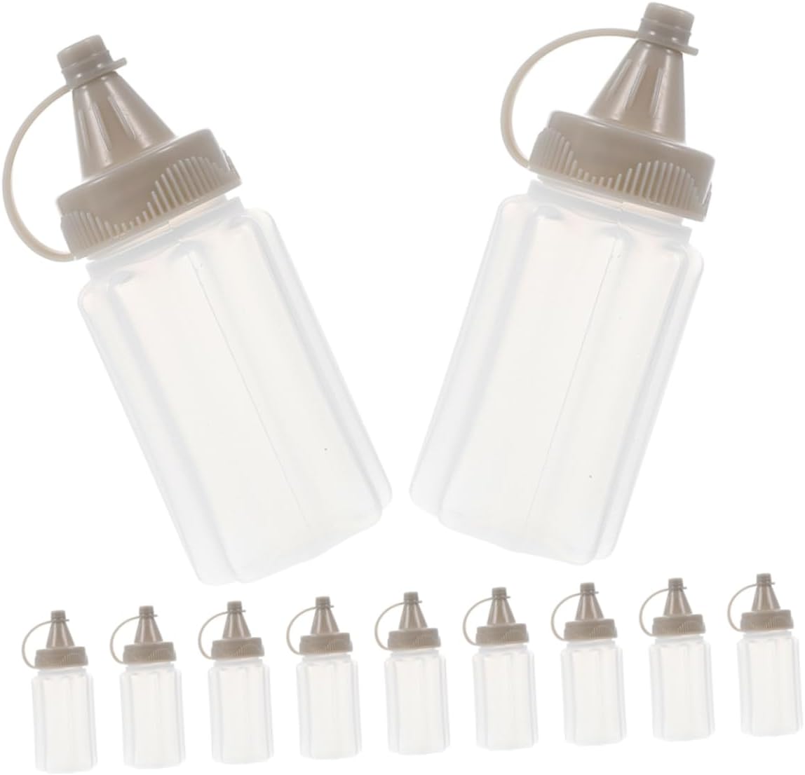 ULTECHNOVO 12pcs Plastic Squeeze Bottles for Ketchup BBQ Sauce and Dressing
