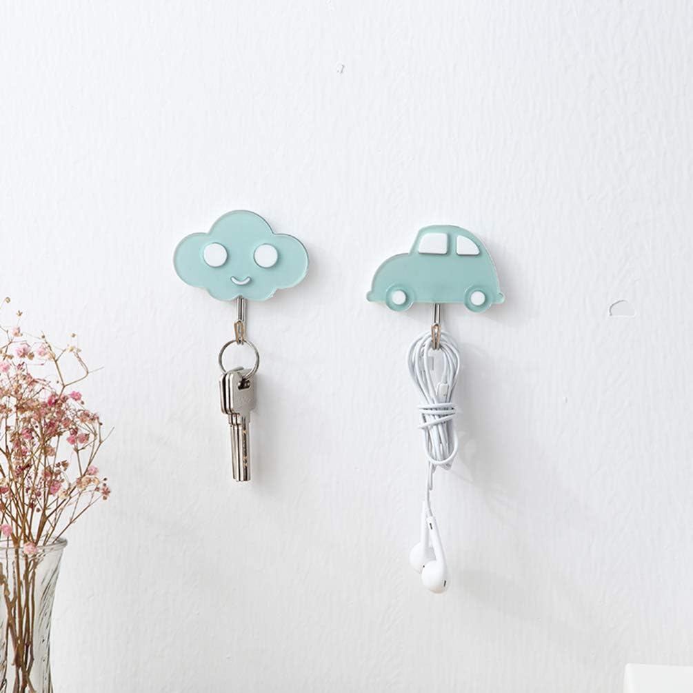 Zerodeko 3PCS Adhesive Wall Hooks Cloud Design Key Holder