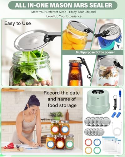 RROFKA 3-in-1 Mason Jar Vacuum Sealer Kit
