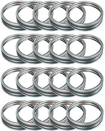 Acuteye 24 Rust Resistant Silver Mason Jar Replacement Rings 70mm