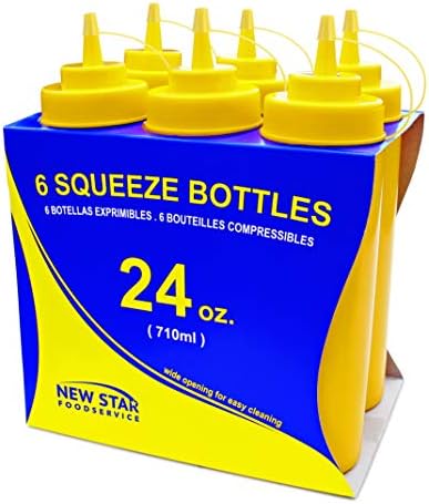 New Star Foodservice 26580 Plastic Squeeze Bottles Pack of 6