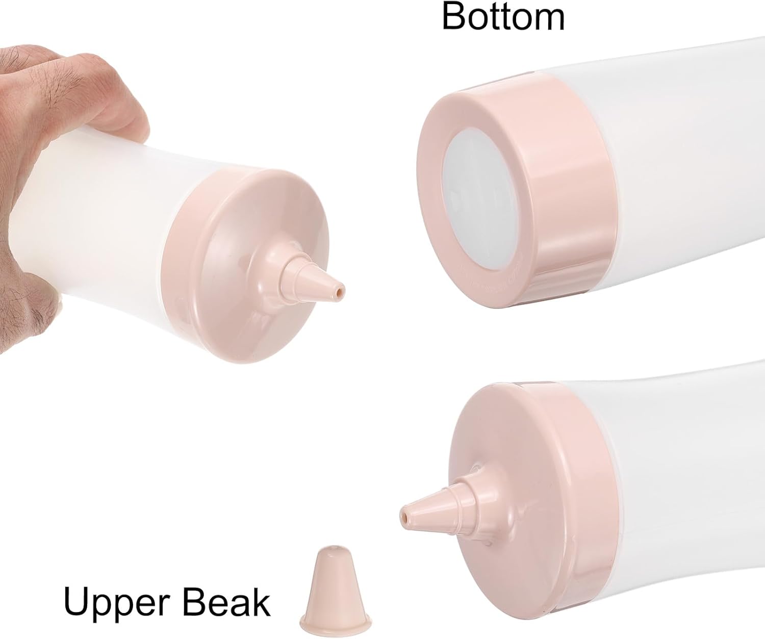3pcs Plastic Squeeze Bottles with Cap for Condiments