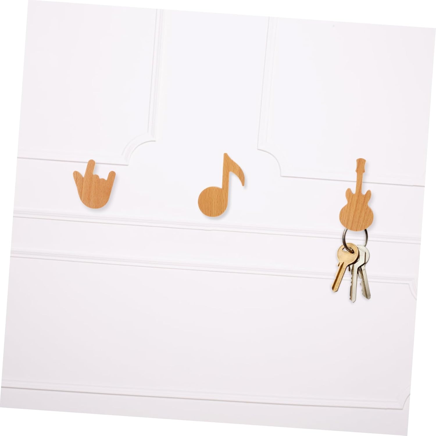 GLEAVI 3Pcs Wood Coat Hooks for Home Storage