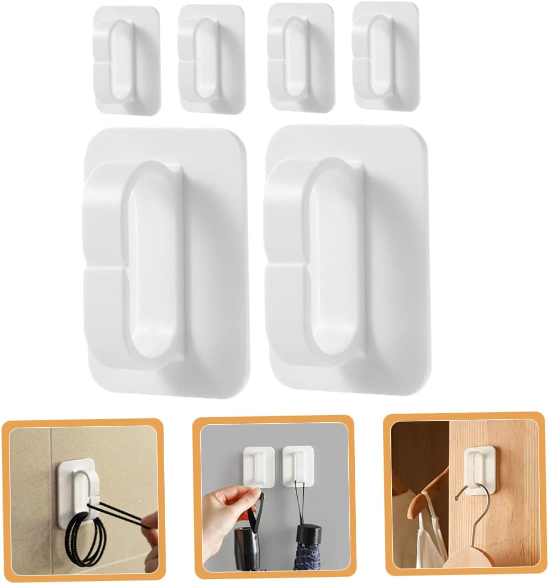 SOLUSTRE 6Pcs Heavy Duty Adhesive Wall Hooks