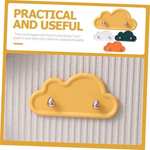 Cloud Shaped Adhesive Wall Hooks 4Pcs Durable Towel Hangers